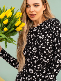 Платье миди ISSA Plus модель 13772_black Платье миди ISSA Plus модель 13772_black Фото