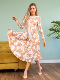 Сукня міді ISSA Plus модель 13477A_beige Фото