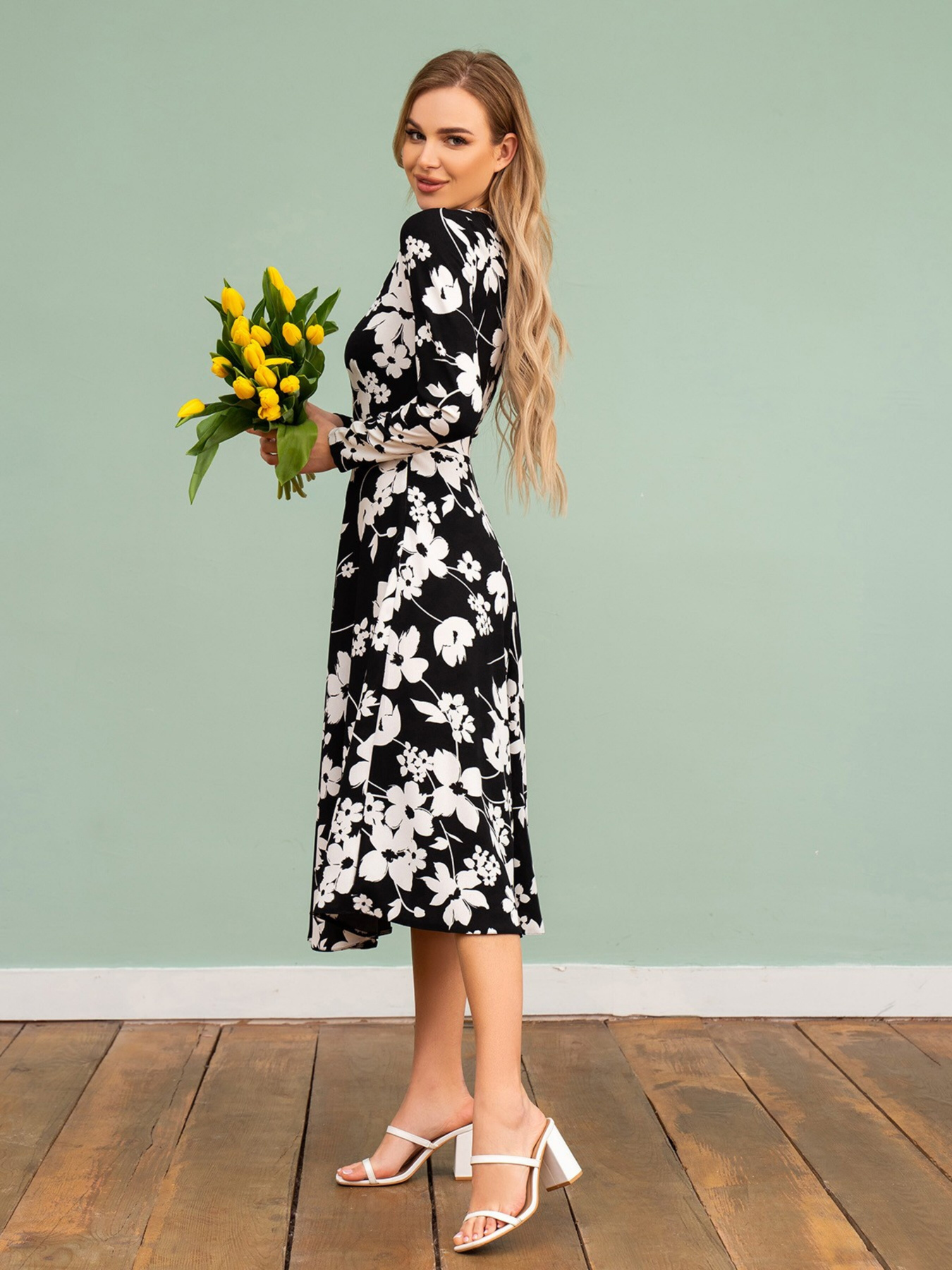 Платье миди ISSA Plus модель 13477A_black Фото