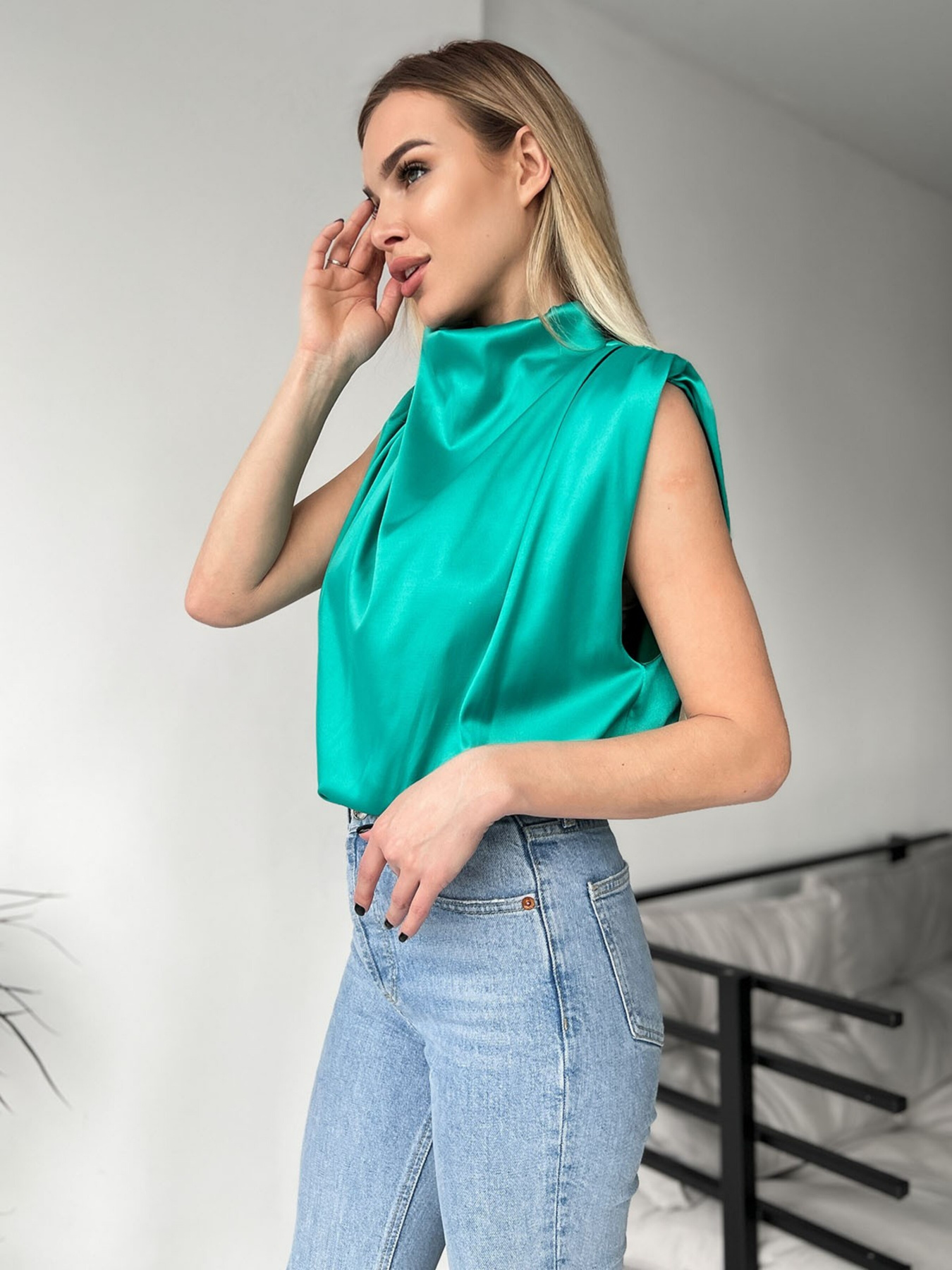 Блуза ISSA Plus модель 13715A_green Фото