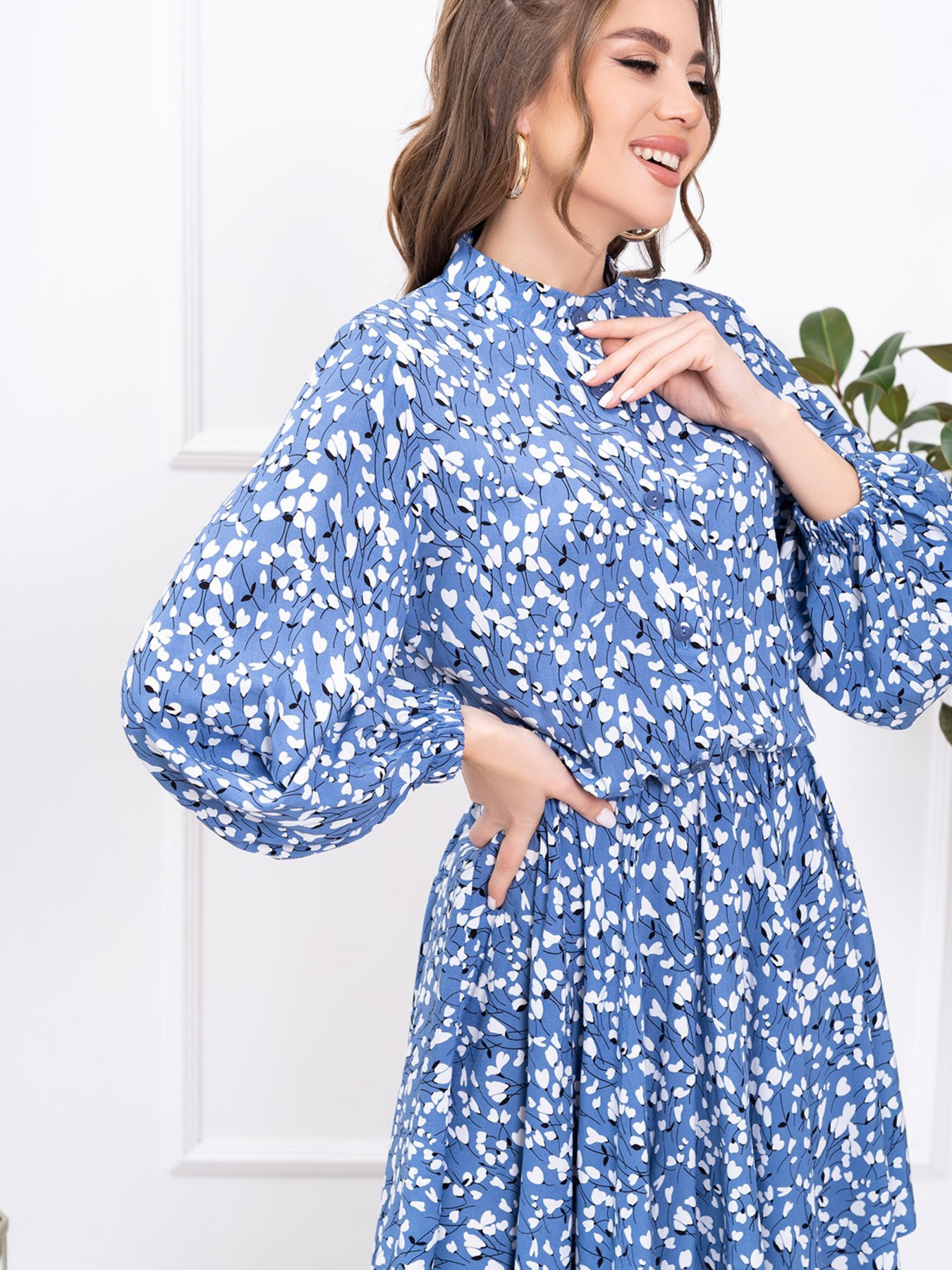 Сукня міні ISSA Plus модель 13773_blue Фото