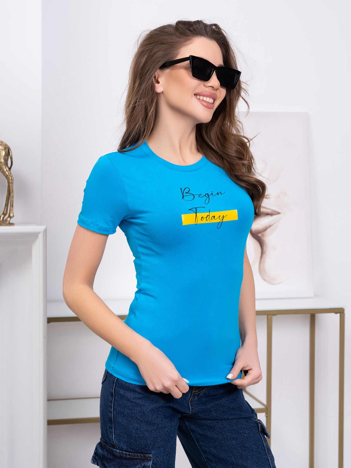 Футболка ISSA Plus модель 13778_blue Футболка ISSA Plus модель 13778_blue Фото