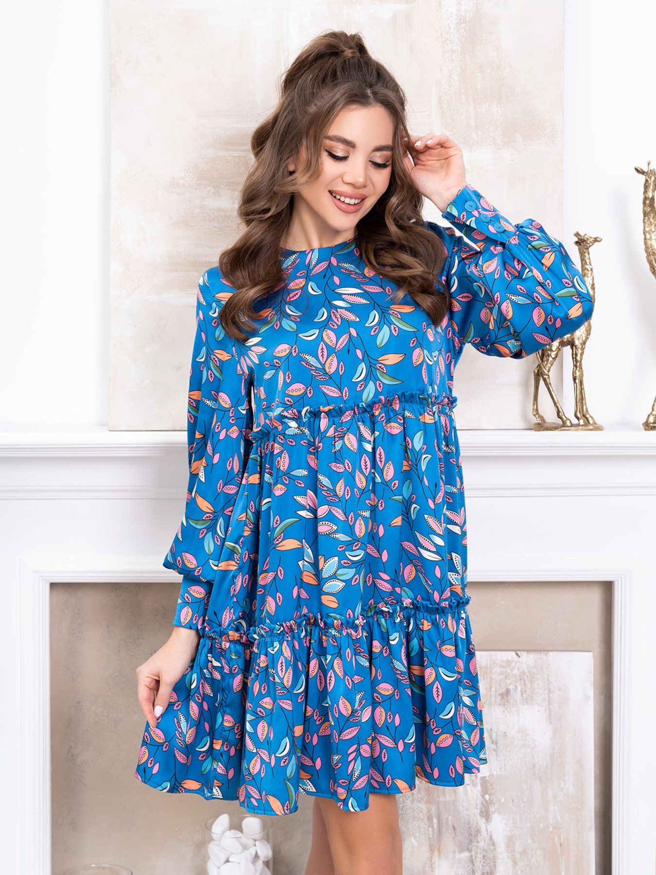 Платье мини ISSA Plus модель 13786_blue Фото