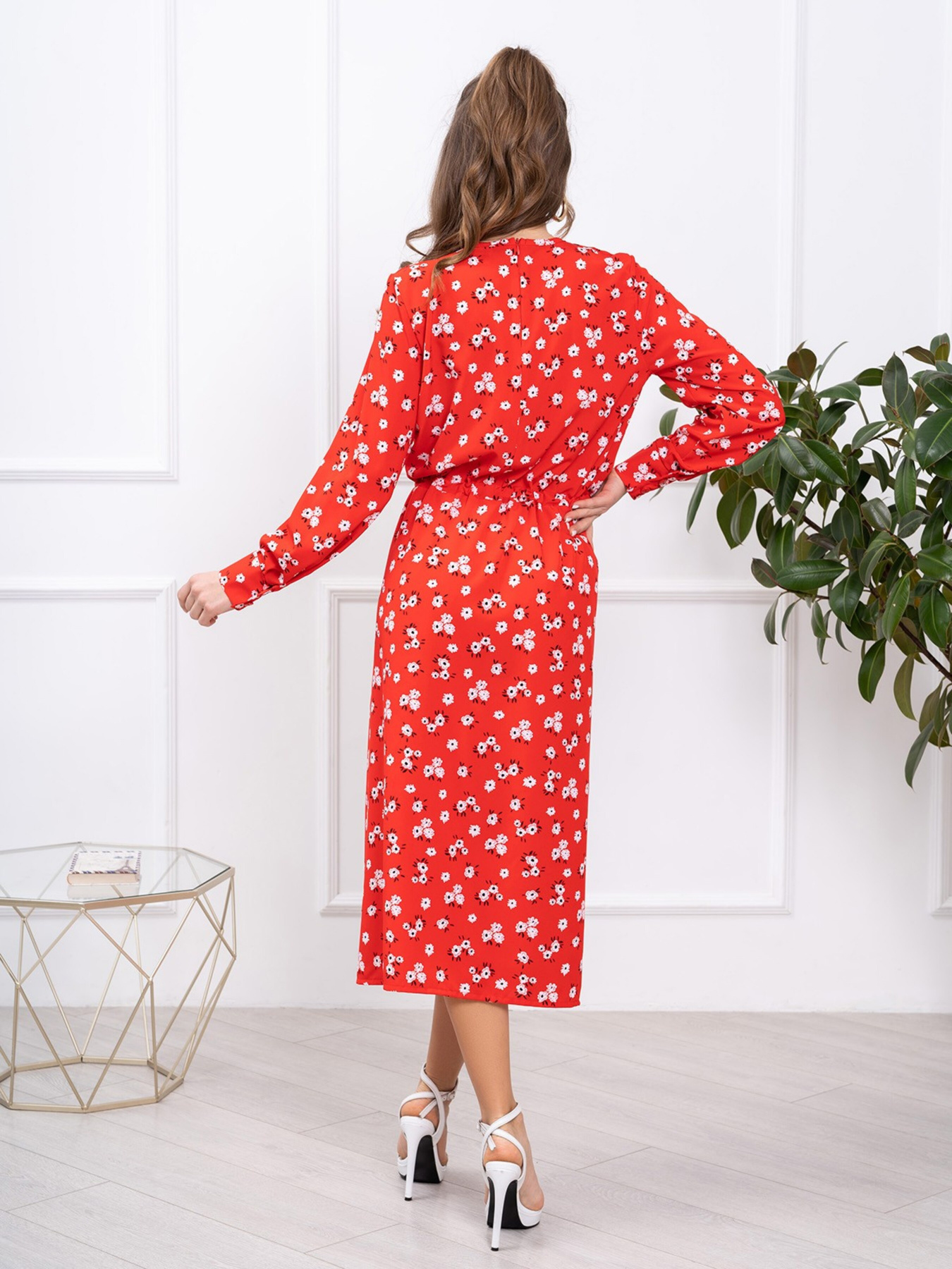 Платье миди ISSA Plus модель 13793_red Платье миди ISSA Plus модель 13793_red Фото