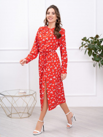 Платье миди ISSA Plus модель 13793_red Платье миди ISSA Plus модель 13793_red Фото