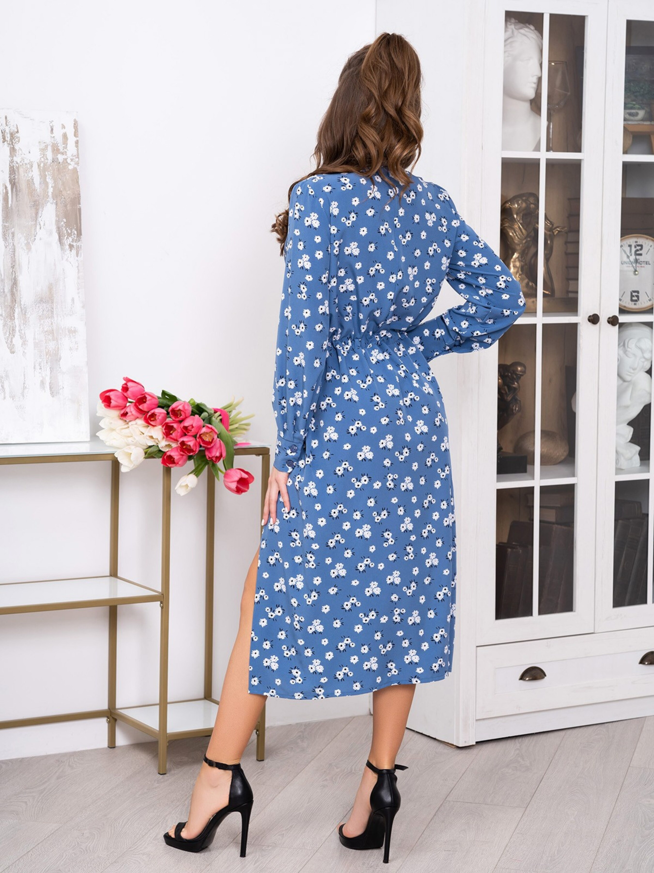 Платье миди ISSA Plus модель 13793_blue Фото