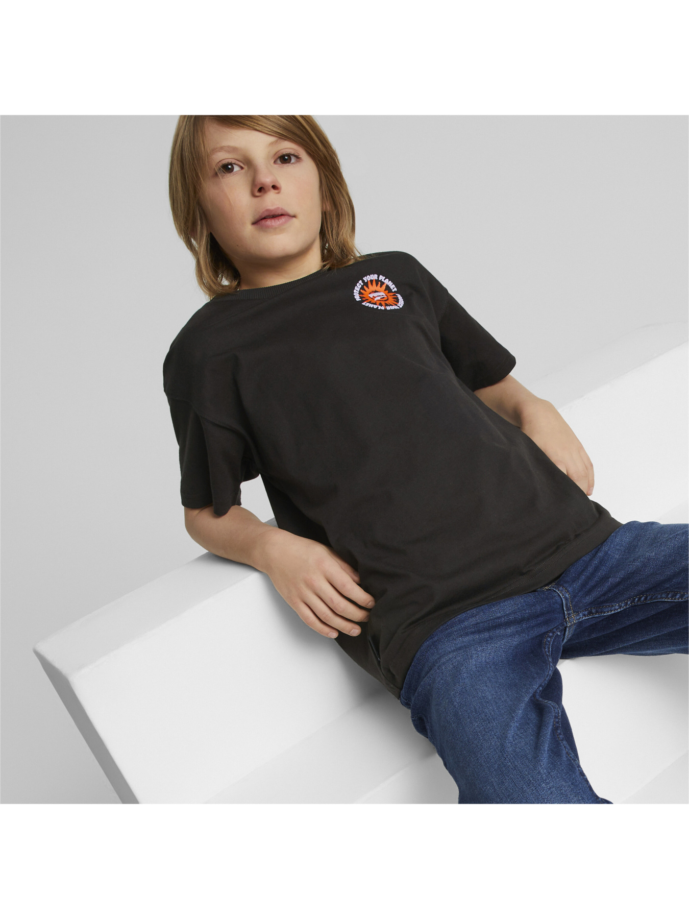 Футболка PUMA Downtown Graphic Tee Kids модель 620265 Фото