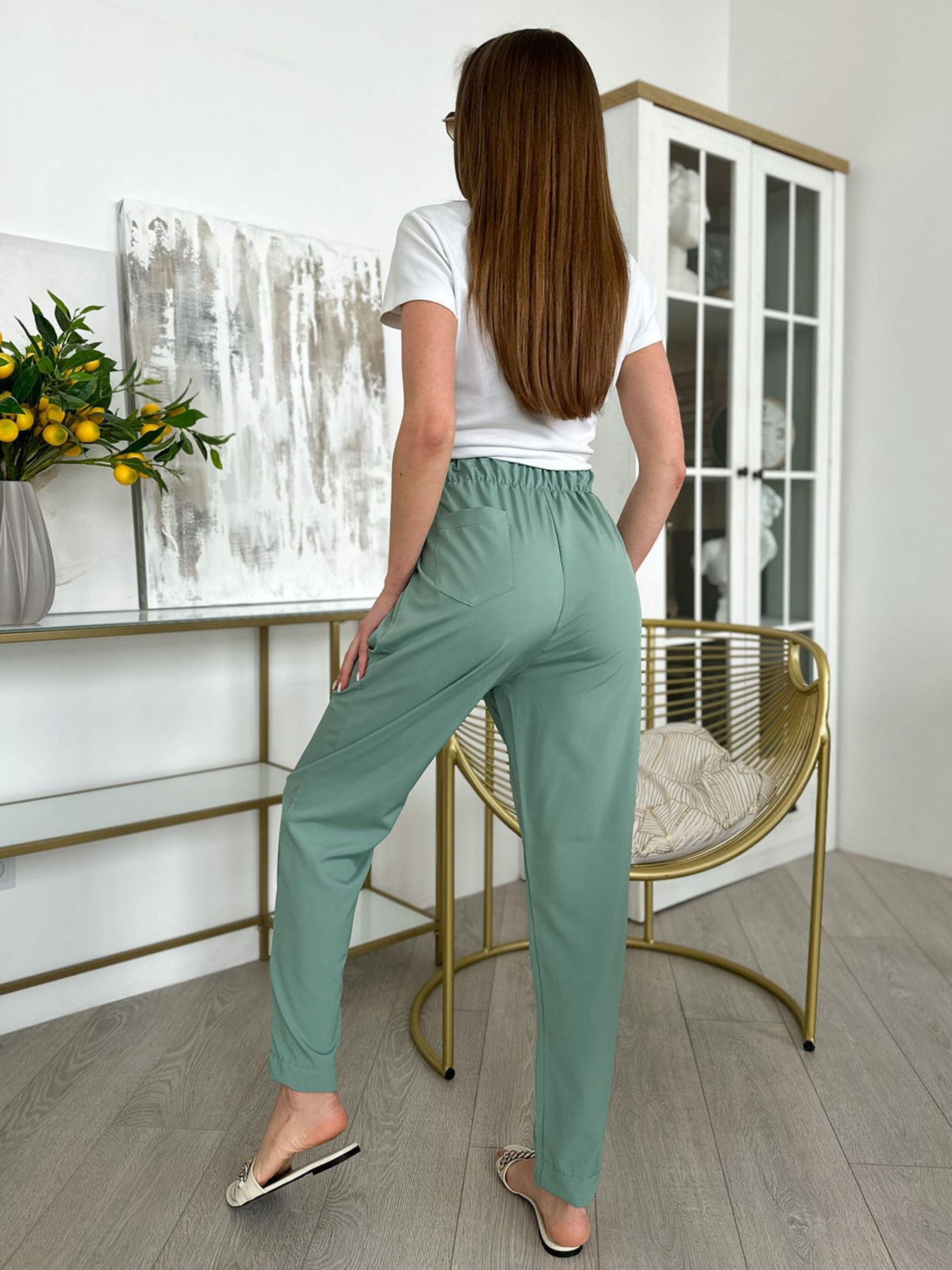 Повсякденні штани ISSA Plus модель 11753_olive Фото