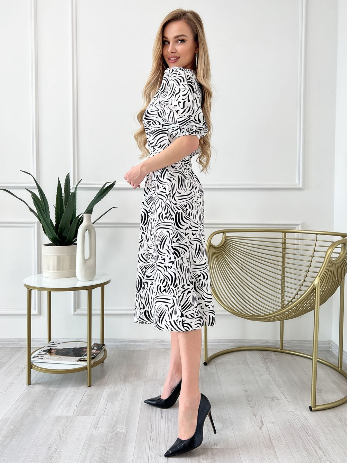 Платье миди ISSA Plus модель 13807_white Фото