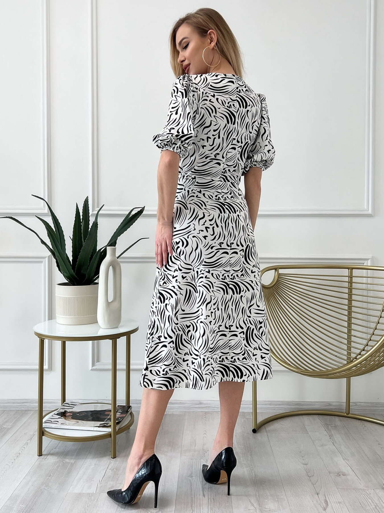 Платье миди ISSA Plus модель 13807_white Фото