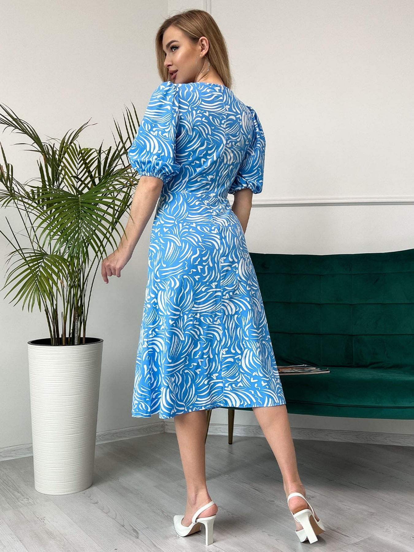 Платье миди ISSA Plus модель 13807_blue Фото