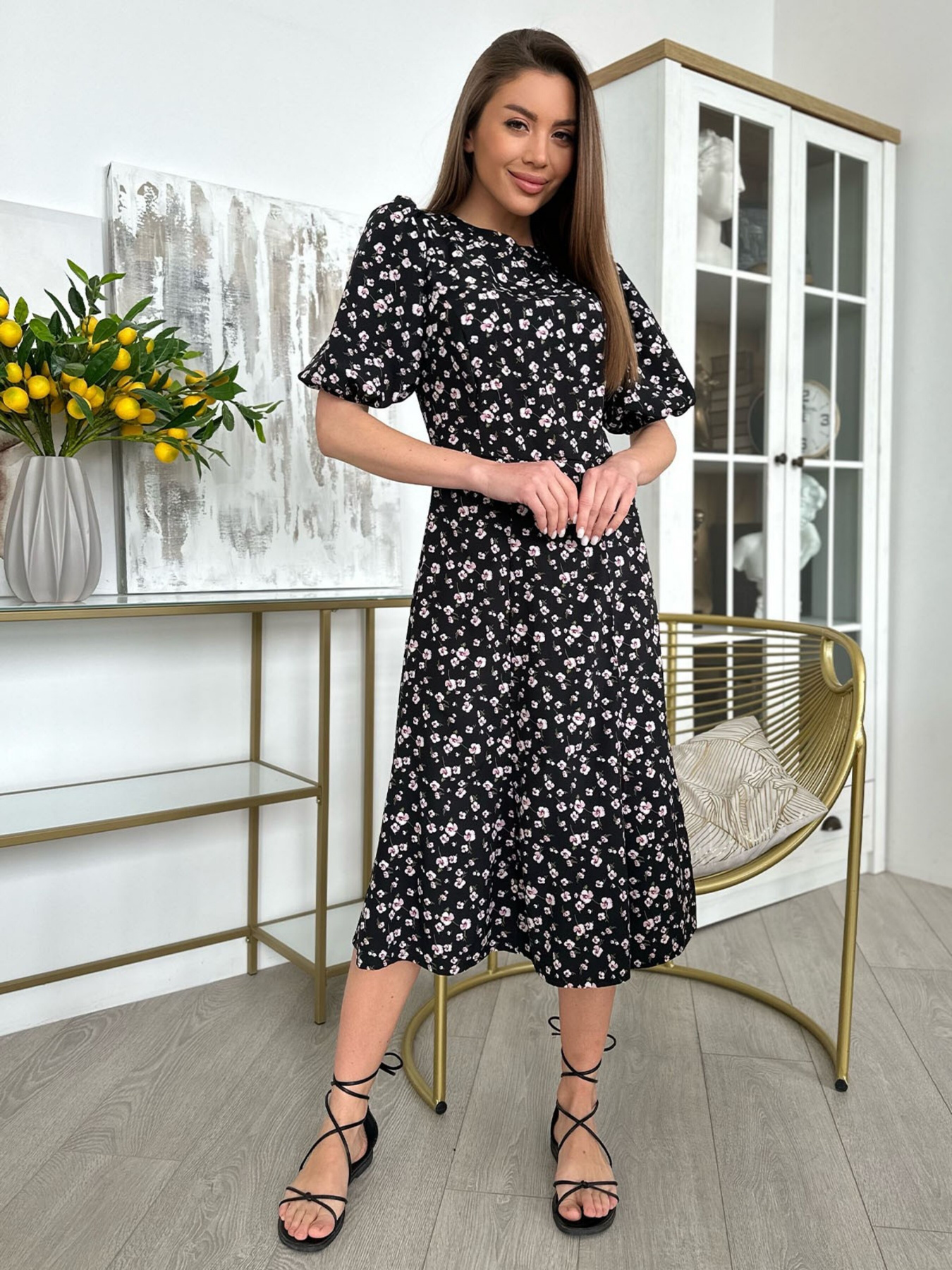 Сукня міді ISSA Plus модель 13808_black Фото