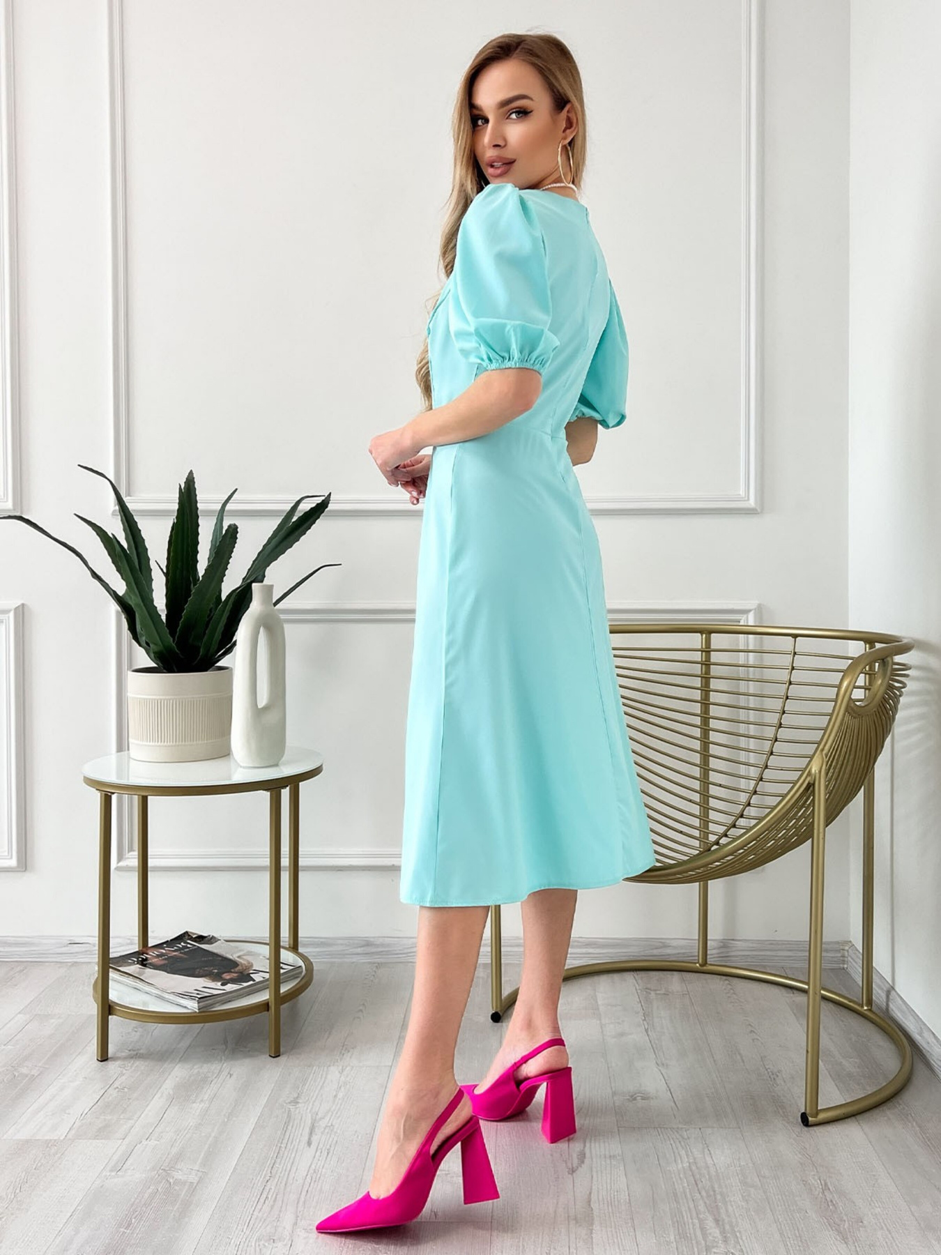 Сукня міді ISSA Plus модель 13810_blue Фото