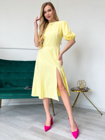 Сукня міді ISSA Plus модель 13810_yellow Фото