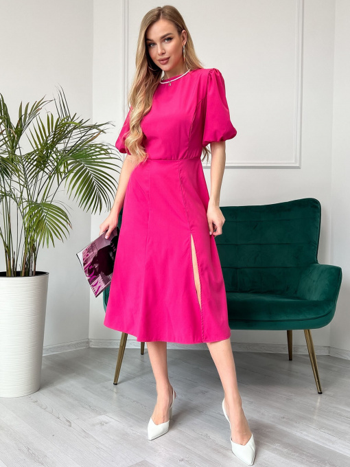 Платье миди ISSA Plus модель 13810_crimson Платье миди ISSA Plus модель 13810_crimson Фото