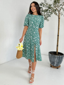 Платье миди ISSA Plus модель 13811_olive Платье миди ISSA Plus модель 13811_olive Фото