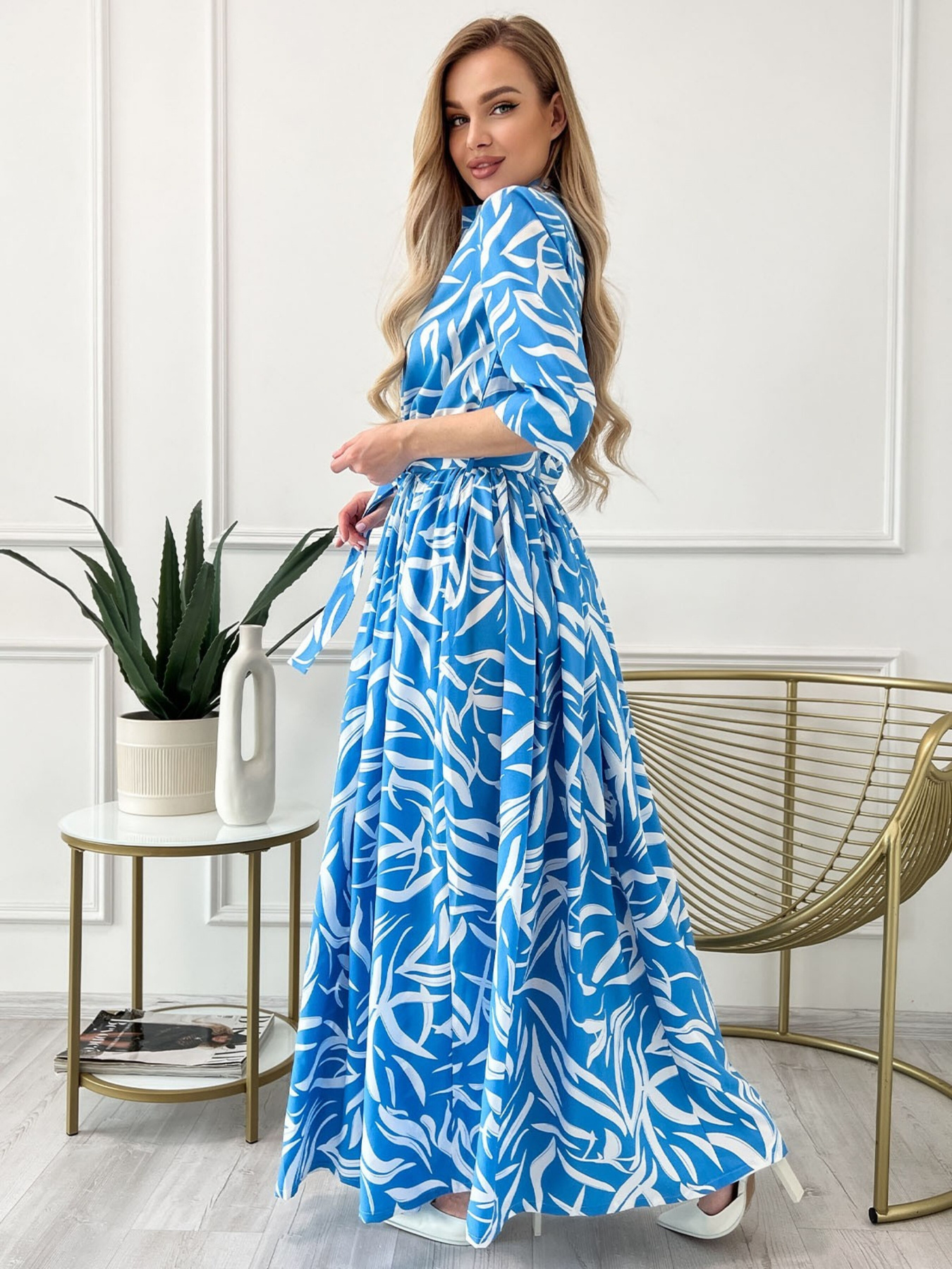 Сукня максі ISSA Plus модель 13814_blue Фото