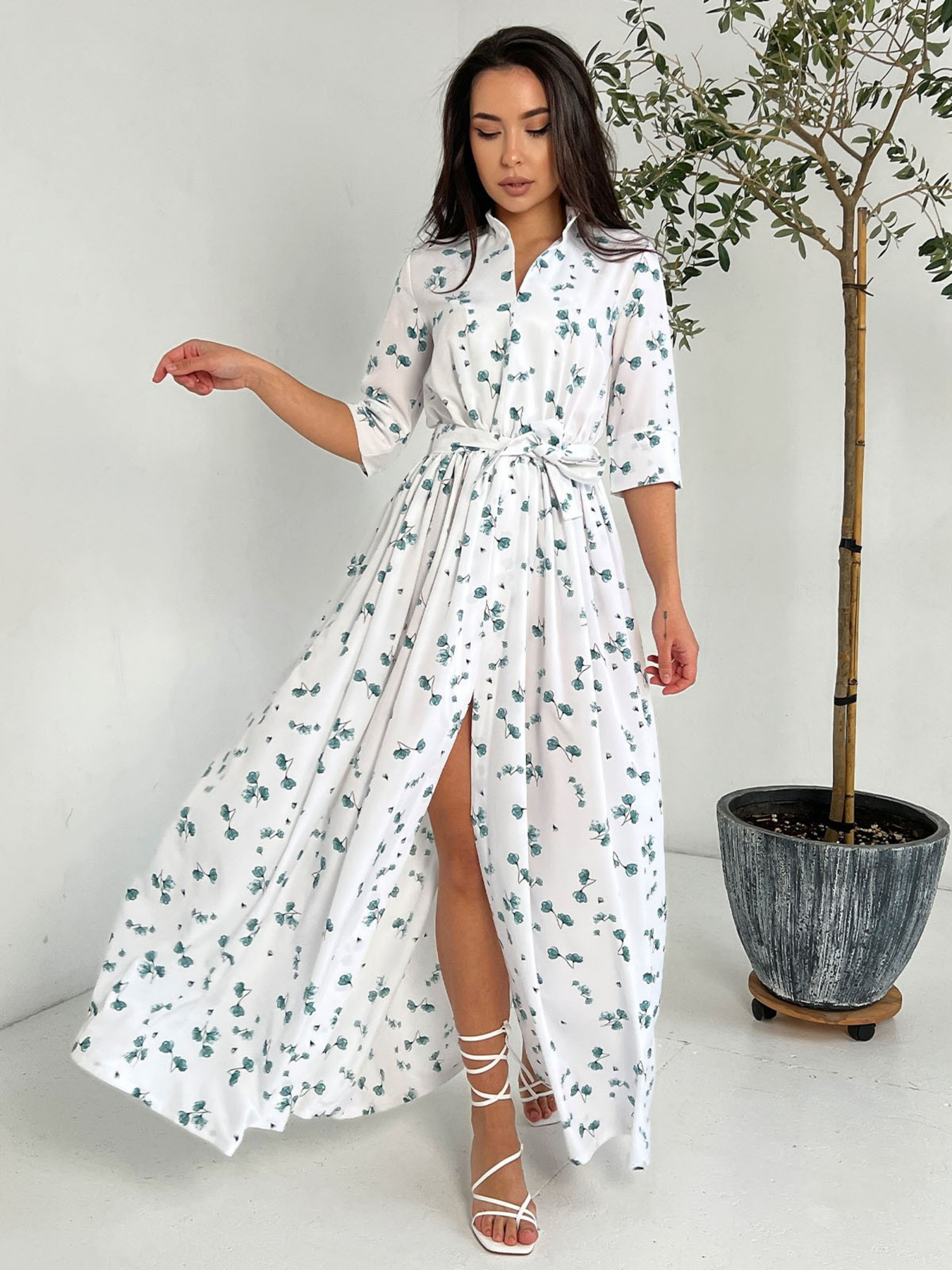 Платье макси ISSA Plus модель 13815_white Фото