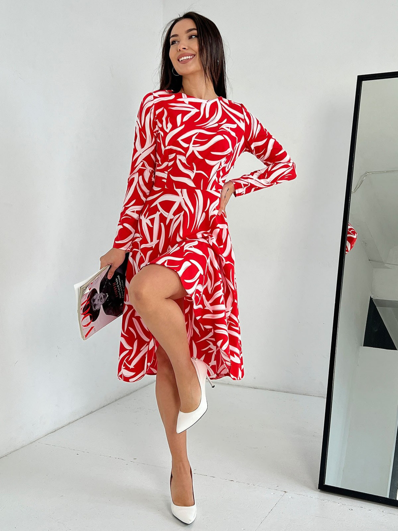 Сукня міді ISSA Plus модель 13819_red Фото