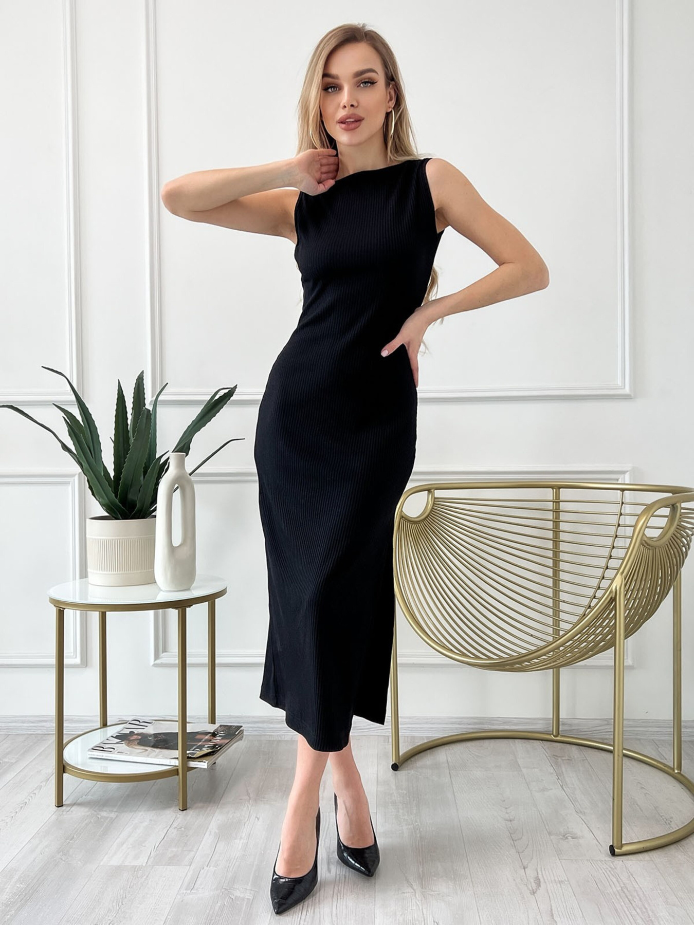 Платье макси ISSA Plus модель 13821_black Фото