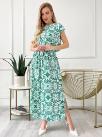 Платье макси ISSA Plus модель 13828_green Фото