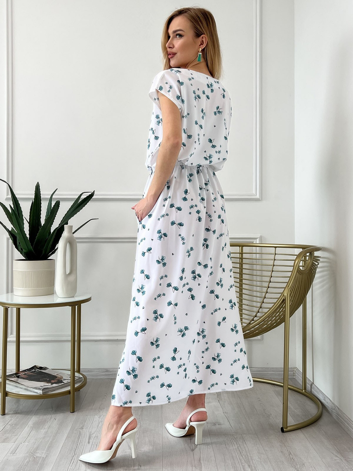 Платье макси ISSA Plus модель 13829_white Фото