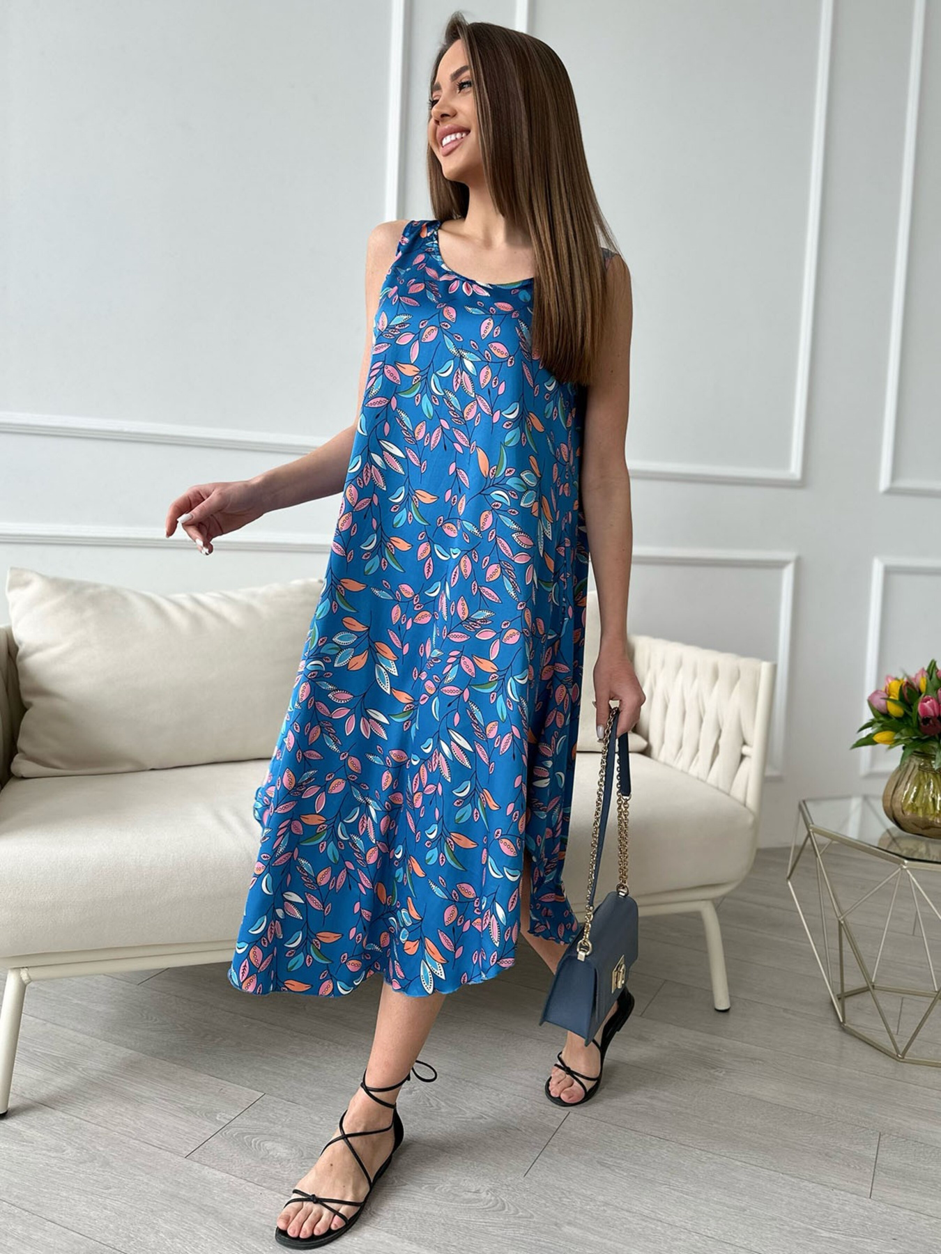 Сарафан ISSA Plus модель 13835_blue Сарафан ISSA Plus модель 13835_blue Фото