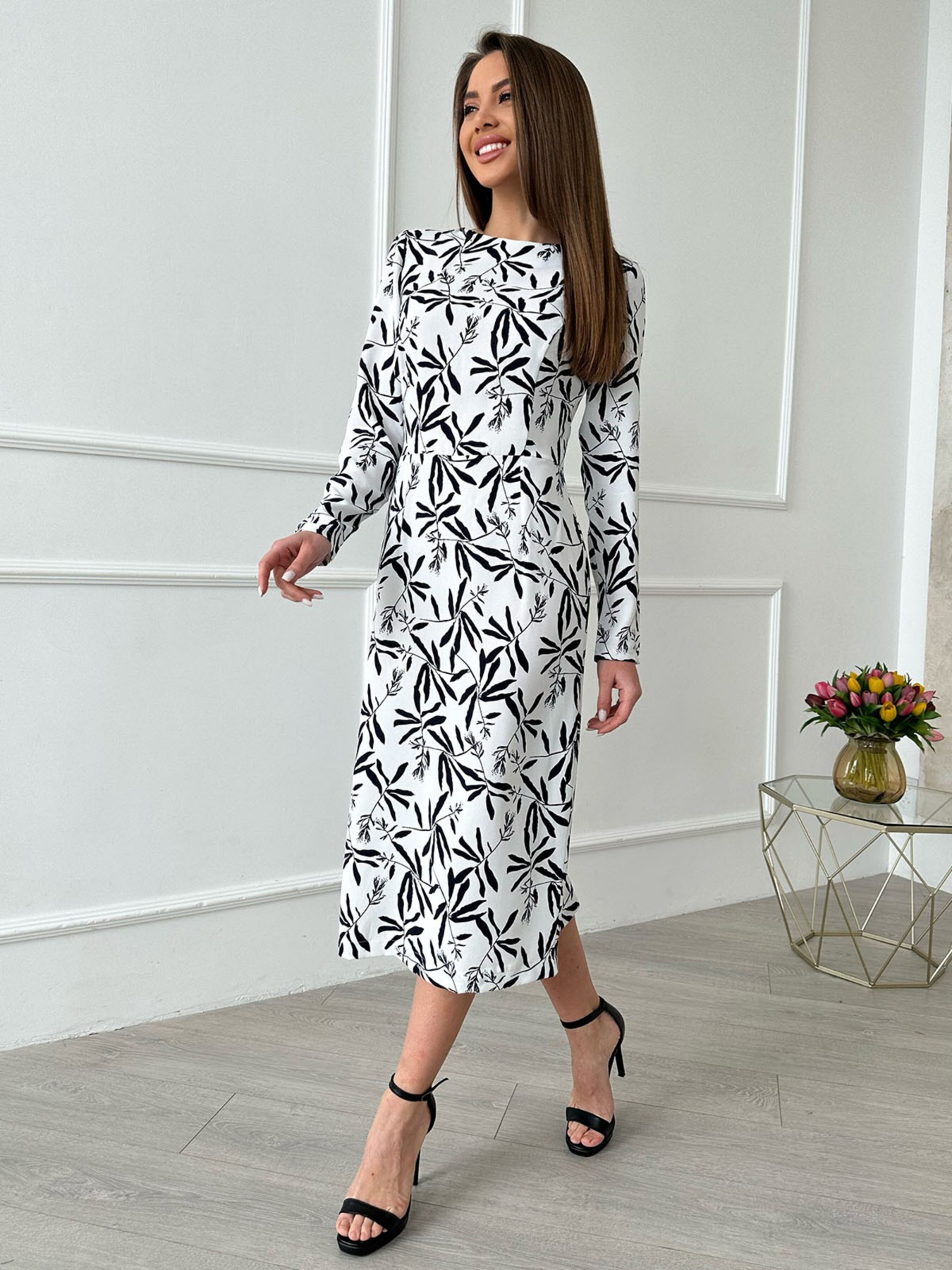 Сукня міді ISSA Plus модель 13844_white Фото