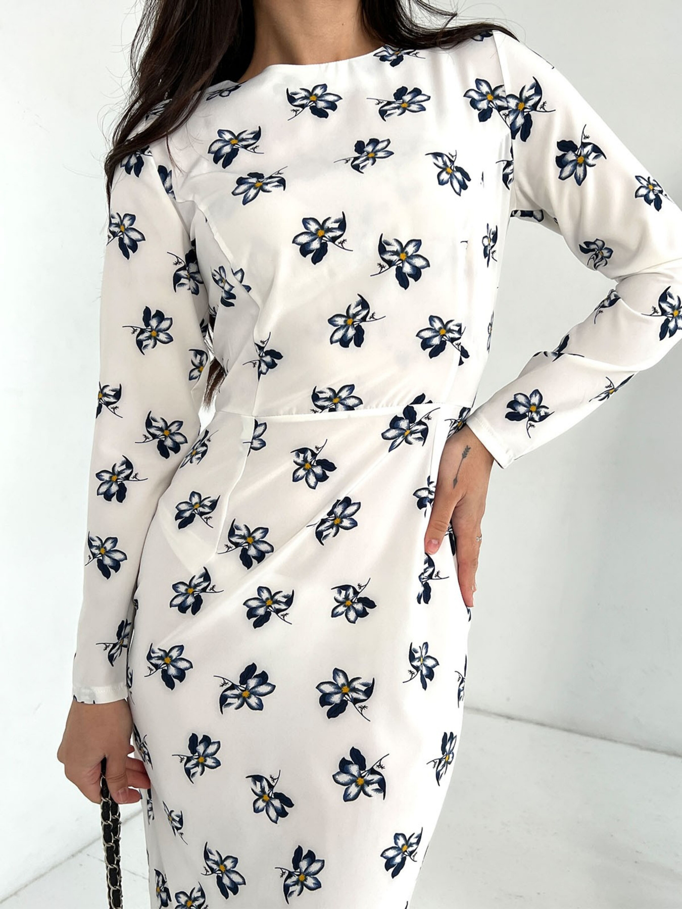 Платье миди ISSA Plus модель 13845_white Фото