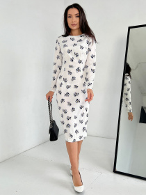 Платье миди ISSA Plus модель 13845_white Фото