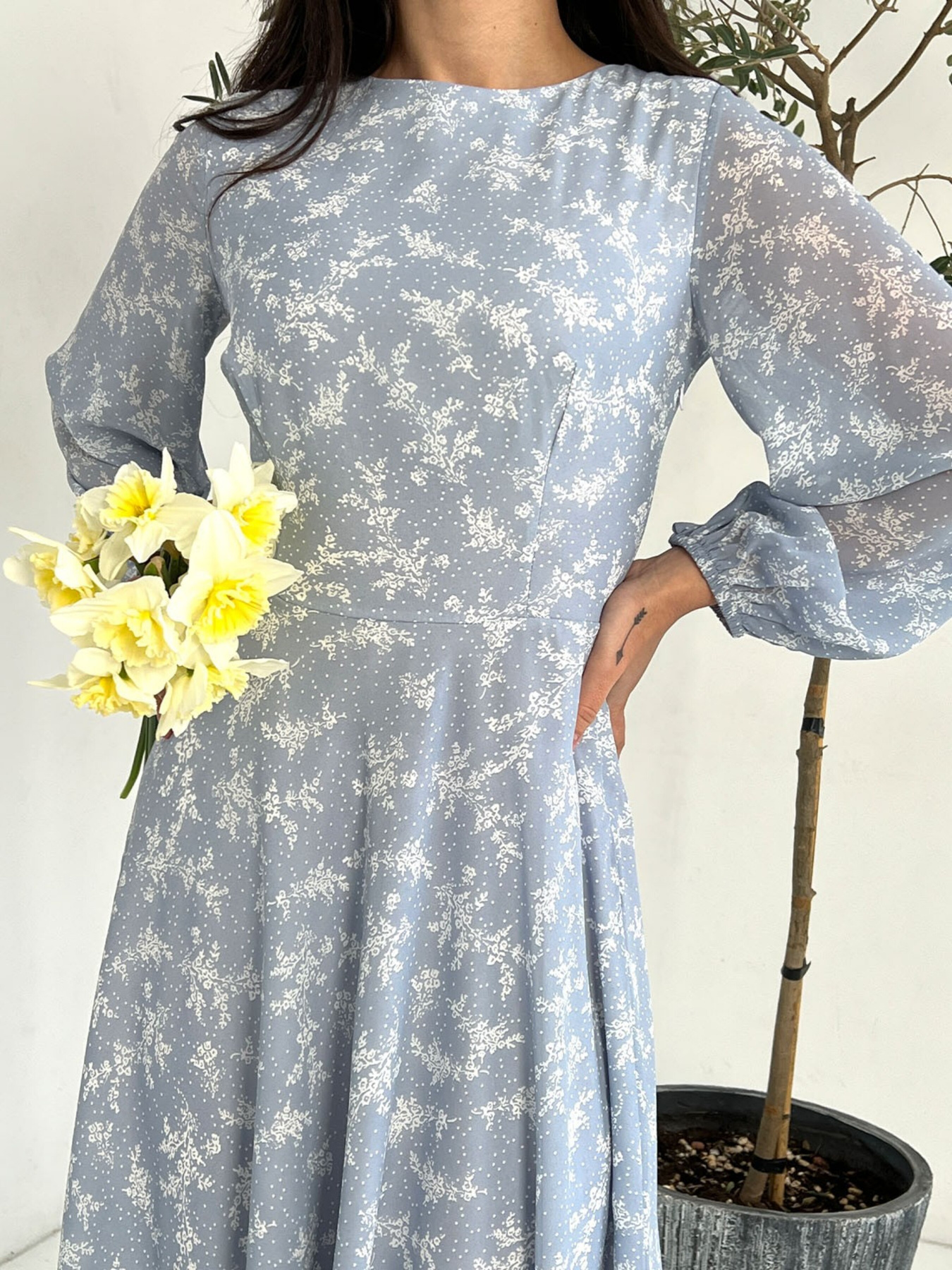 Платье миди ISSA Plus модель 13846_grey Фото