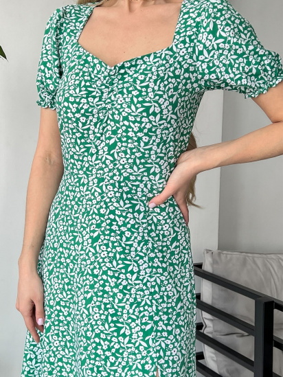 Сукня міді ISSA Plus модель SA-151_green — фото 4 - INTERTOP