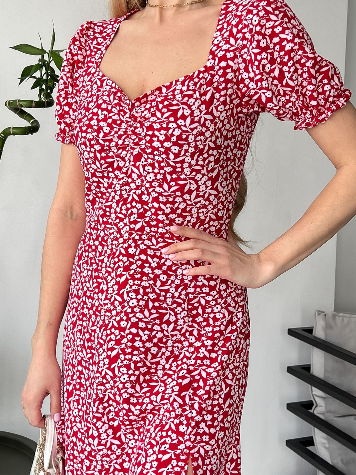 Платье миди ISSA Plus модель SA-151_red Платье миди ISSA Plus модель SA-151_red Фото