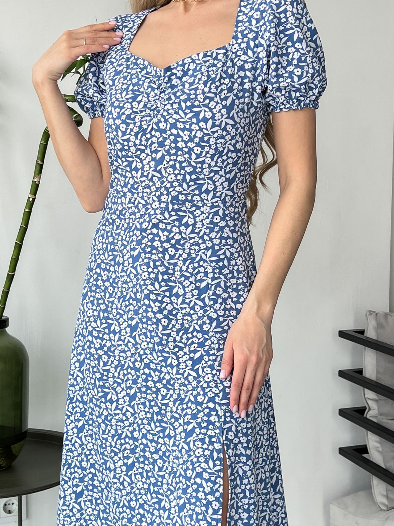 Платье миди ISSA Plus модель SA-151_blue Фото