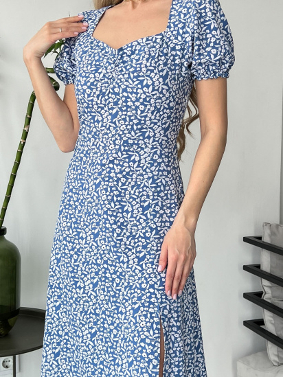 Сукня міді ISSA Plus модель SA-151_blue — фото 4 - INTERTOP