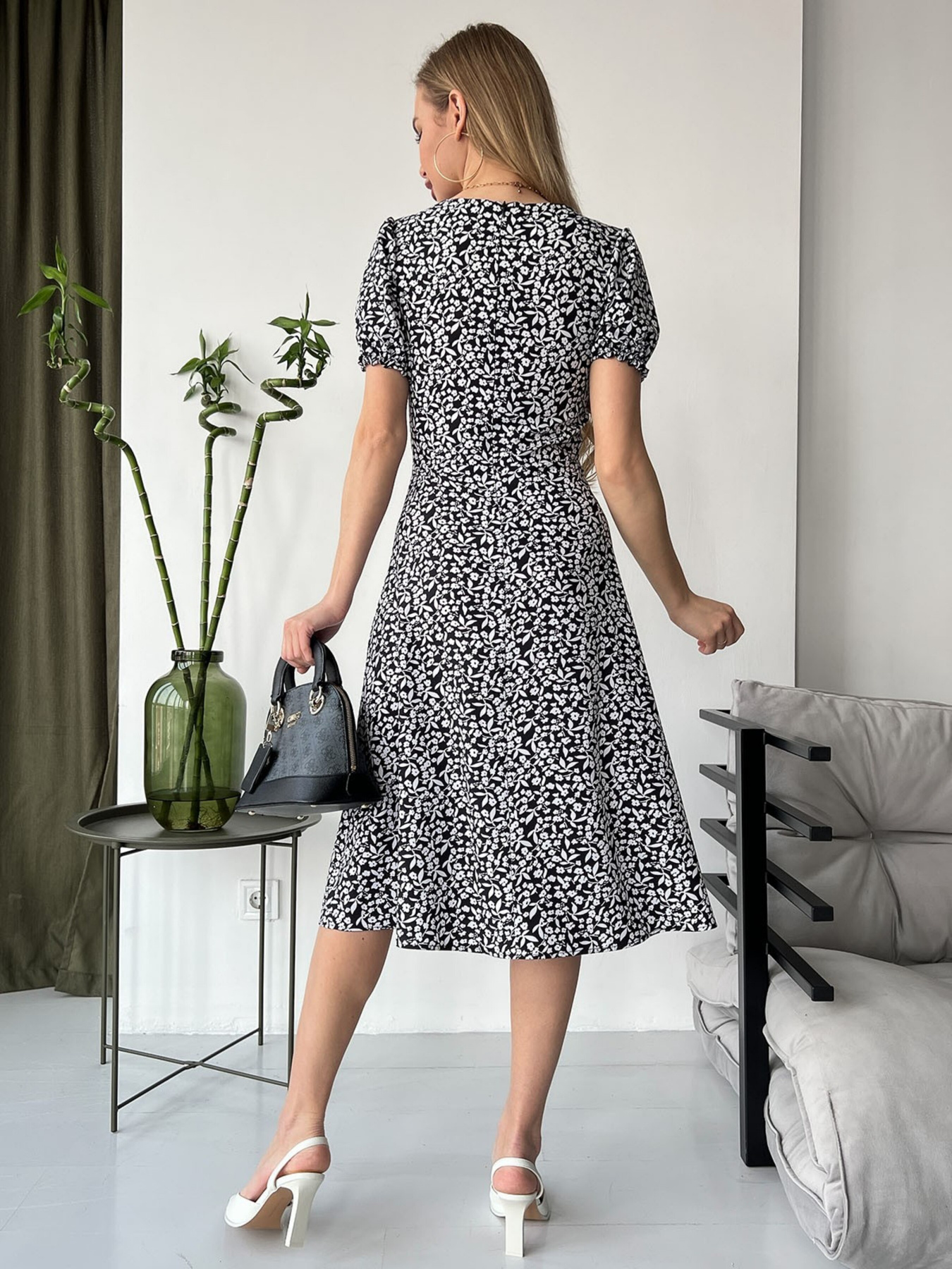 Сукня міді ISSA Plus модель SA-151_black Фото