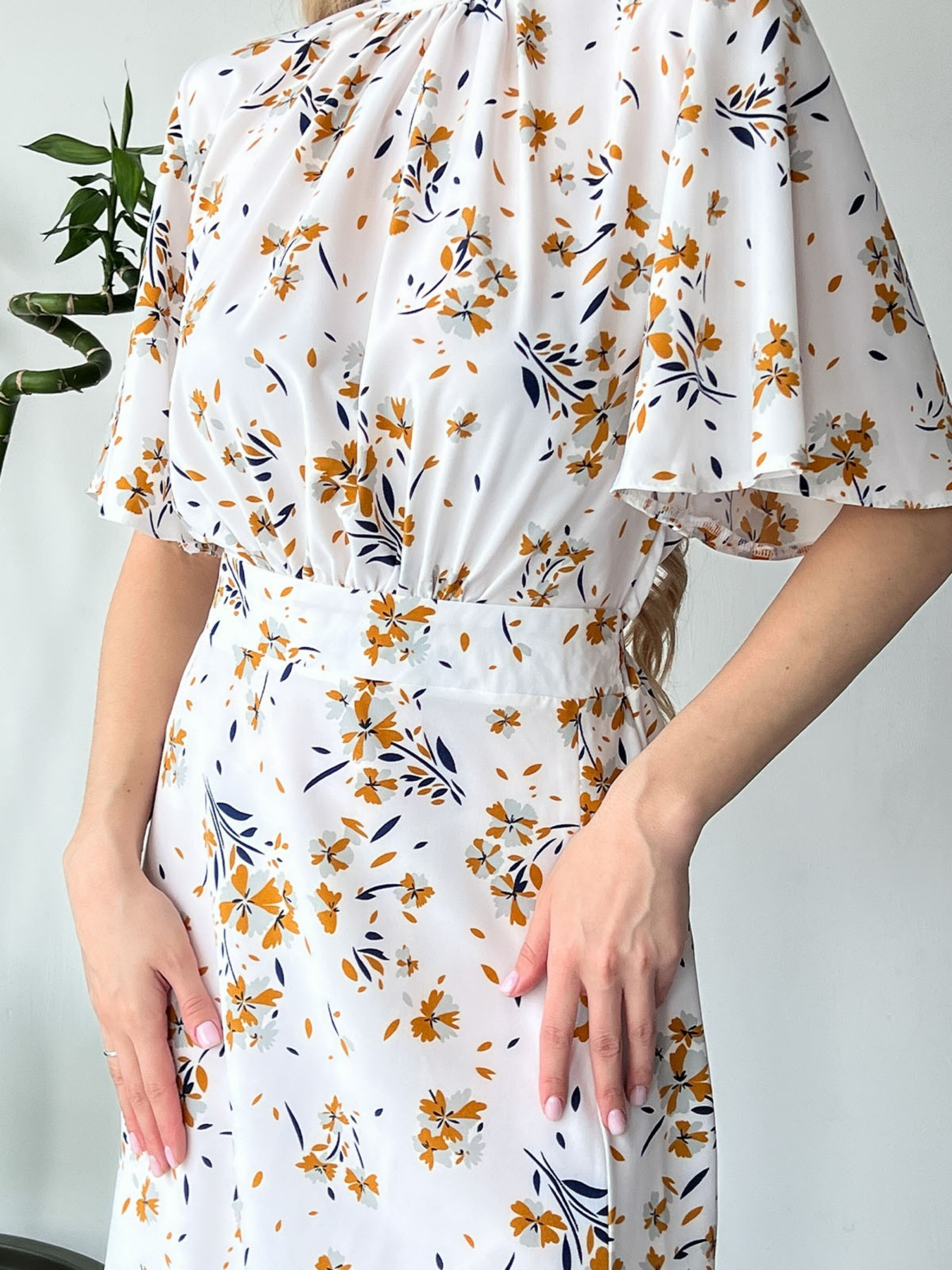 Платье миди ISSA Plus модель SA-459_beige Фото