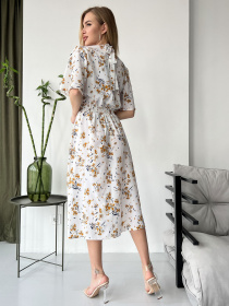 Платье миди ISSA Plus модель SA-459_beige Фото