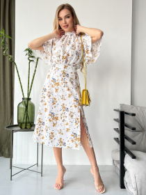 Платье миди ISSA Plus модель SA-459_beige Фото