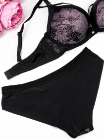 Комплект білизни ISSA Plus модель BL2-726_blacklilac Комплект білизни ISSA Plus модель BL2-726_blacklilac Фото