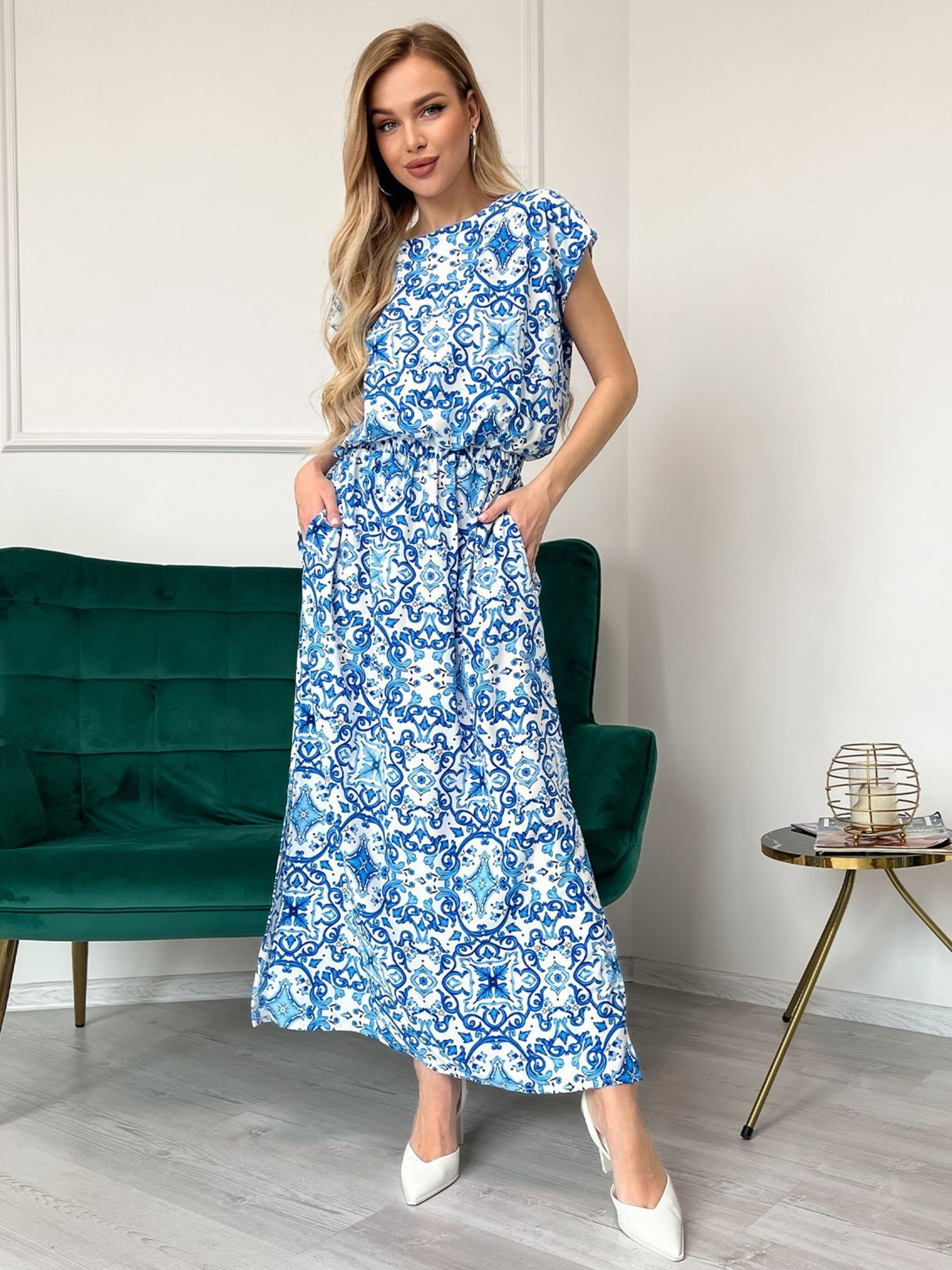 Платье макси ISSA Plus модель 13828_lightblue Фото