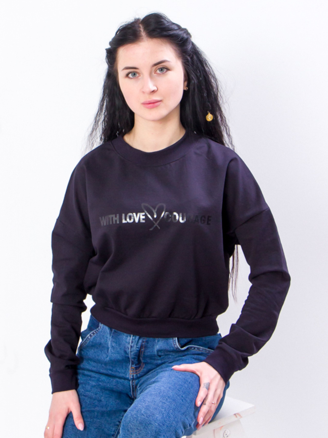 Свитшот Носи своє модель 8185-057-33-chornilxno-sinj Фото