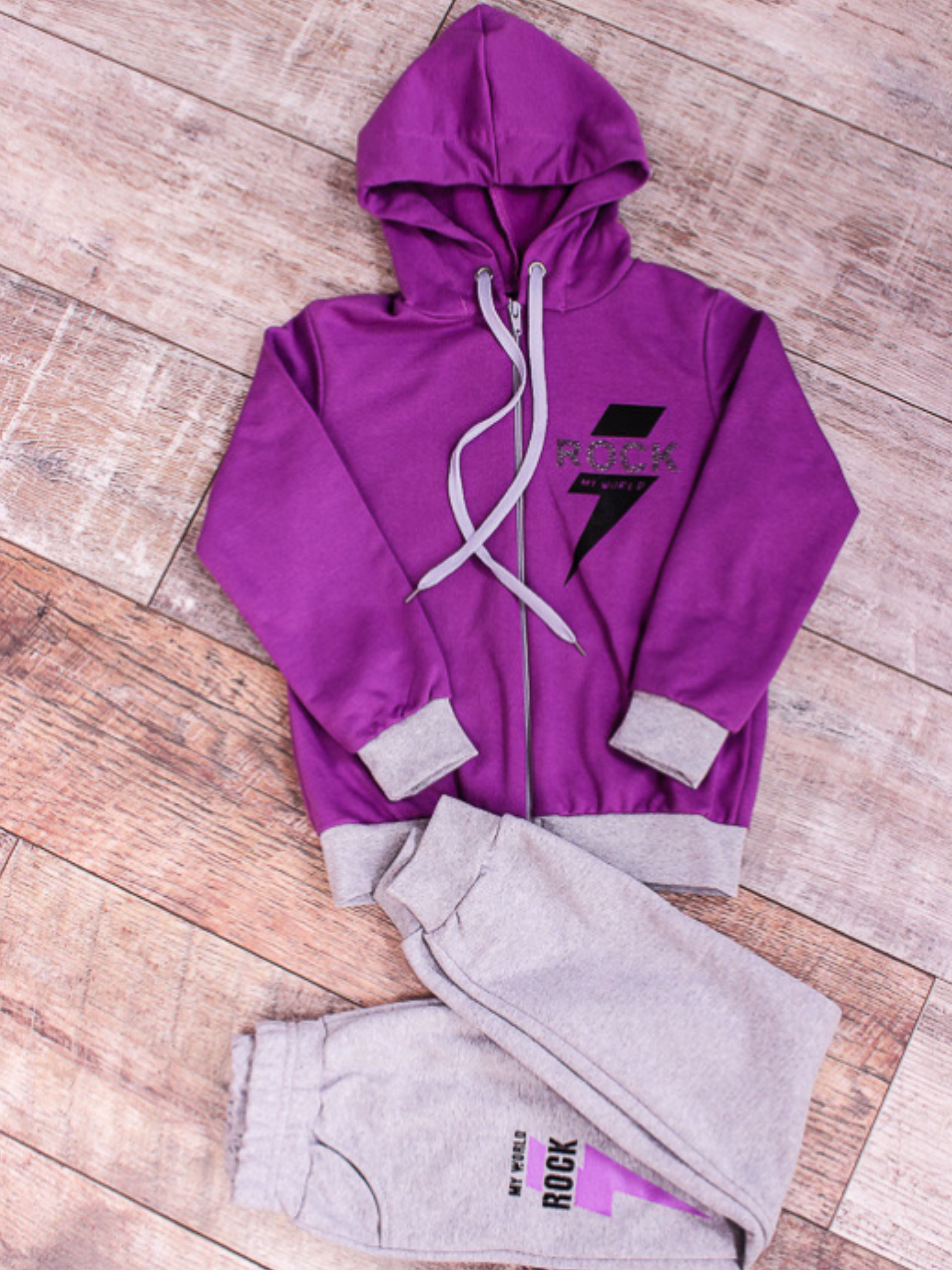 Бавовняний Дитячий Спортивний костюм Носи своє  (6018-023-33-5-foletovij) колір фіолетовий