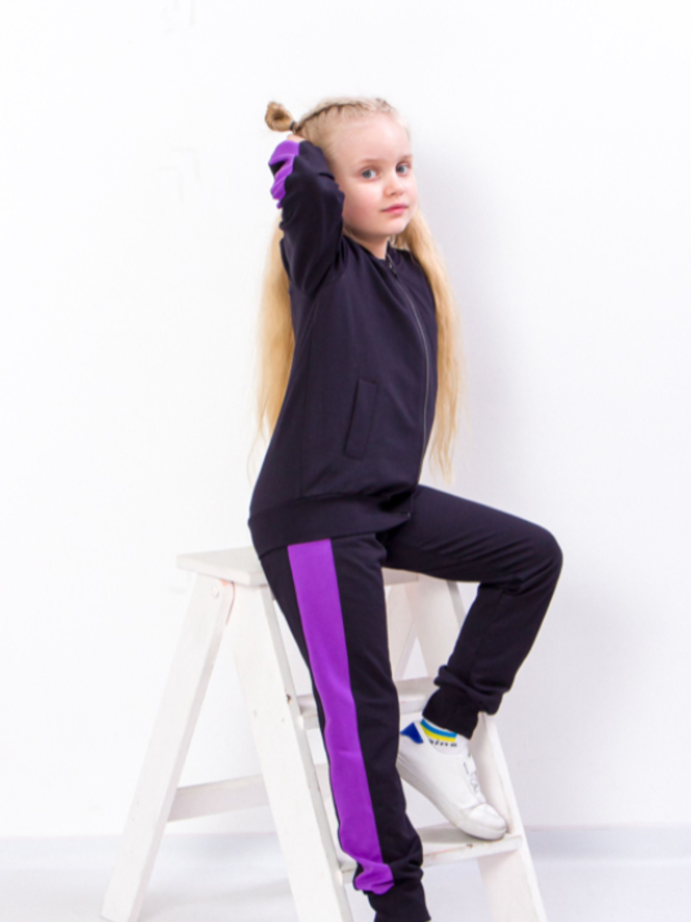 Спортивний костюм Носи своє модель 6152-057-5-chornilxno-sinj-foletovij Фото