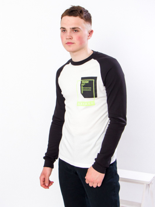 Лонгслів Носи своє модель 8009-015-33-1-molochnij-chornij Фото