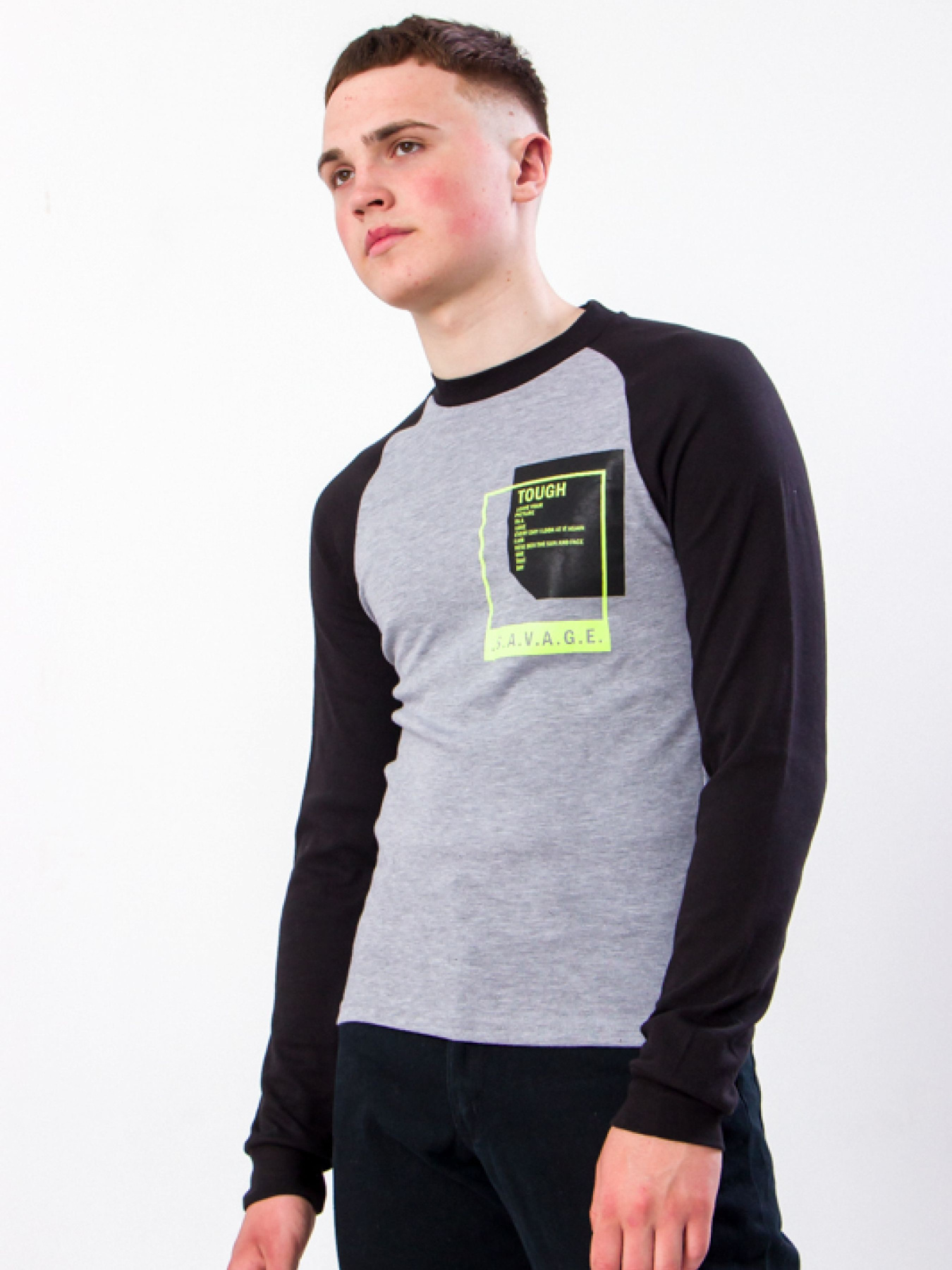 Лонгслив Носи своє модель 8009-015-33-1-srij-chornij Фото