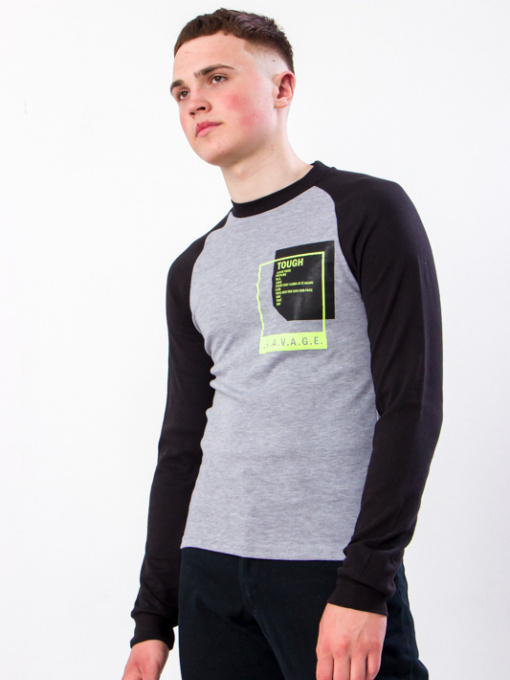 Лонгслів Носи своє модель 8009-015-33-1-srij-chornij Фото