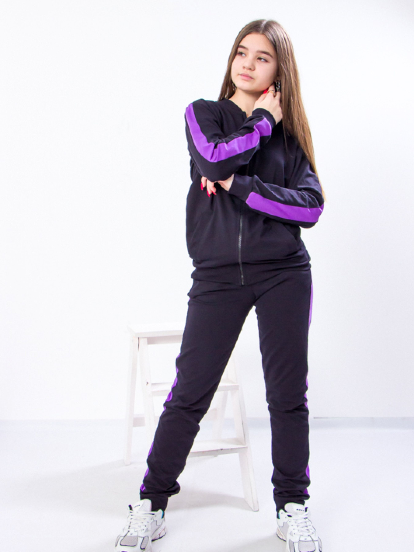 Спортивний костюм Носи своє модель 6152-057-1-chornilxno-sinj-foletovij Фото