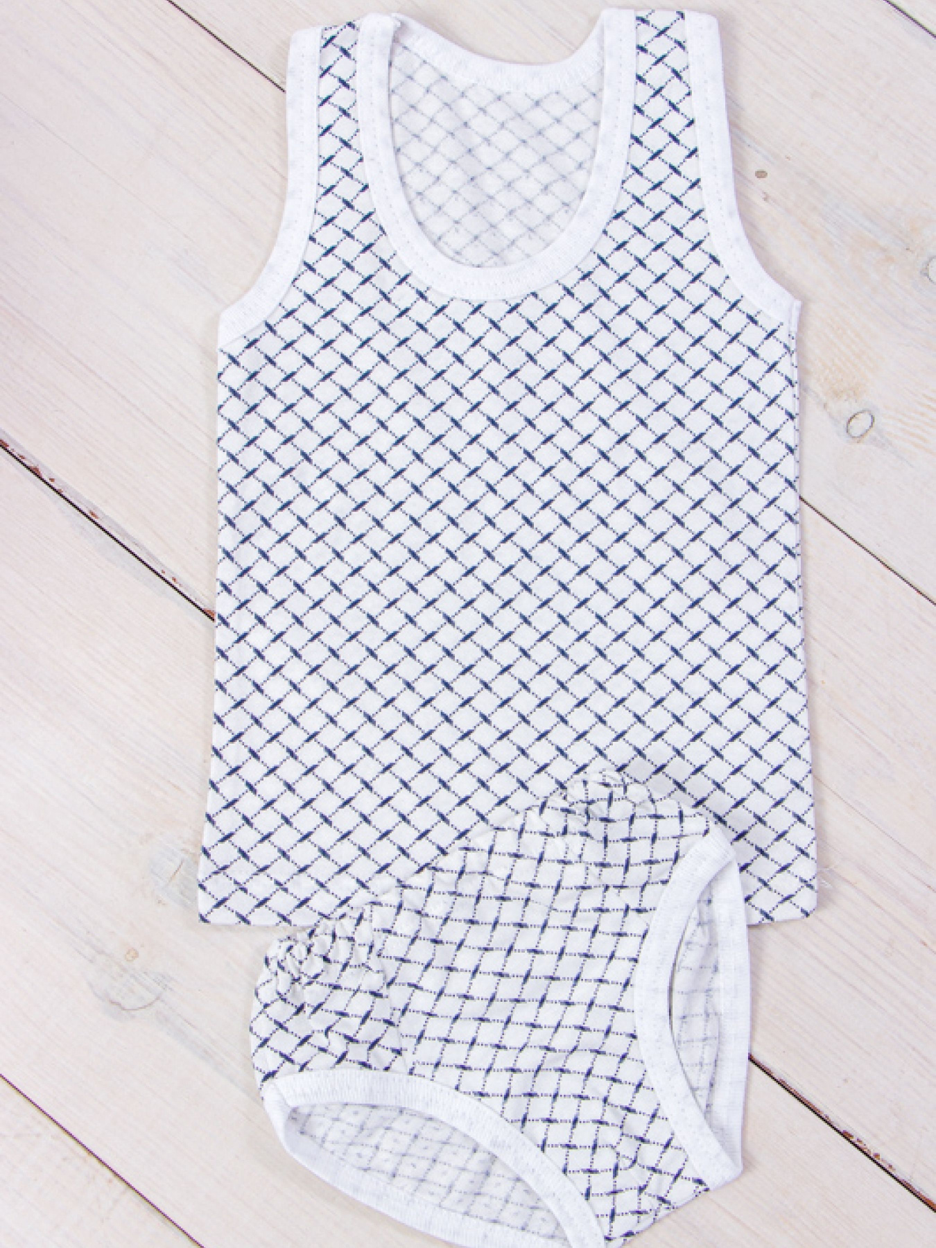 Комплект белья Носи своє модель 9688-002V-romb-chornilxno-sinj Фото