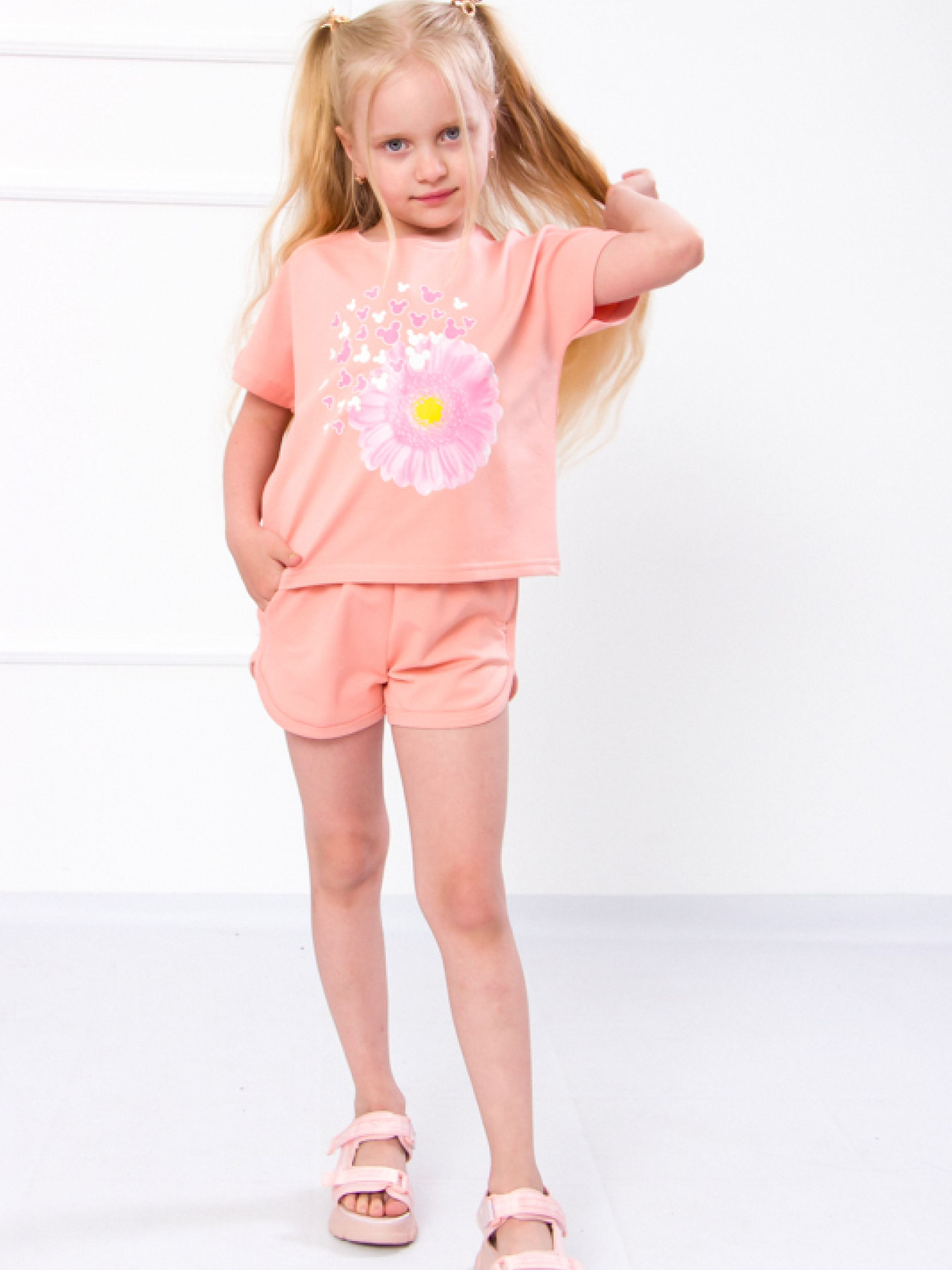 Повседневный костюм Носи своє модель 6243-057-33-1-persik-gerbera Фото